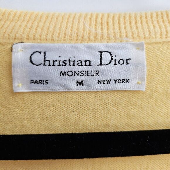 Christian Dior Sweater Womens Sz Medium Green Vintage Logo Designer Luxury Soft - Picture 9 of 13